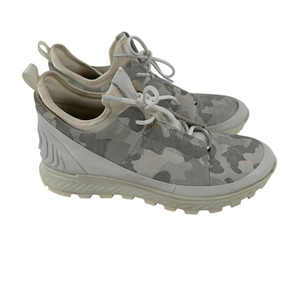ECCO Exostrike Phorene Sneakers Women Size 41 US 10-10.5 Gray Camouflage Low Top